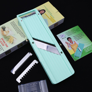 Coupe-légumes manuel réglable à main, plastique, 4 lames, vert, mandoline japonaise pour légumes - Product Image 3