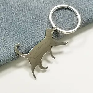 I produttori forniscono il Designer a buon mercato creativo Stock artigianato semplice portachiavi in metallo gatto carino vuoto