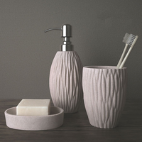 Ensemble d'accessoires de salle de bain en résine moderne, écologique, 5 pièces, décoration d'intérieur, articles de luxe, tailles mini et générales