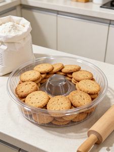 Bandeja Redonda para Picnic al Aire Libre con Tapa y <span class=keywords><strong>Pilares</strong></span>, Contenedor Portátil <span class=keywords><strong>de</strong></span> Grado Alimenticio para Sándwiches, Almacenamiento <span class=keywords><strong>de</strong></span> Alimentos para Camping, Empaque - Product Image 4