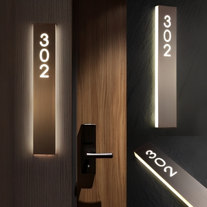Panneau de numéro de maison LED sur mesure, Logo d'affaires lumineux pour l'extérieur, <span class=keywords><strong>Plaque</strong></span> d'adresse rétroéclairée en métal, numéro de porte d'appartement - Product Image 2
