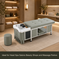 Table de massage électrique portable sur mesure avec réservoir d'eau chauffant, éponge haute densité, lit de spa japonais pour la tête, design inclinable, finition noire