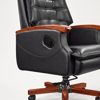 Chaise de bureau ergonomique traditionnelle en PU, pivotante, réglable, à dossier haut