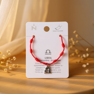 Angelina <b>Libra</b> Anklet Red Cord Gold Plated Stainless Steel Zodiac Jewelry Unisex <b>Gift</b> - Product Image 5