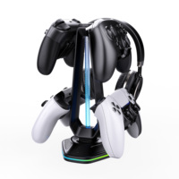 Support pour casque de jeu avec modes d'éclairage - Support de manette - Porte-écouteurs Accessoires pour joueur de bureau