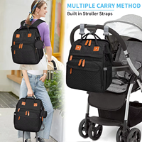 Sac à dos à langer grande capacité 55L avec logo personnalisé, multiples poches, port de chargement USB, sangles pour poussette, OEM ODM