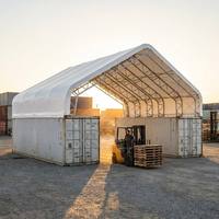 Bâtiment en tissu à portique double en PVC pour l'ingénierie industrielle, à portée libre, avec murs avant et arrière