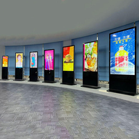 Pantalla Táctil Digital de Señalización de 32 43 50 55 65 Pulgadas con Soporte de Pie para Centros Comerciales, Máquina de Publicidad Vertical para Negocios
