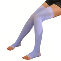 Bas de contention japonais 450D pour le sommeil, amincissants, compression, au-dessus du genou, façonnage de la circulation, chaussettes ouvertes pour les infirmières