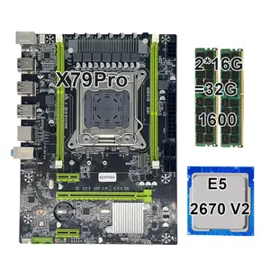 KEYIYOU x79 motherboard kit with lga2011 Set LGA 2011 V1 V2 with Xeon E5 2670 V2 And 32GB DDR3 ECC REG RAM kit Support m.2