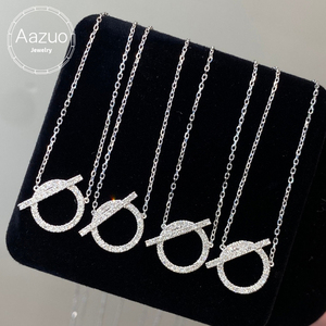 อาซูโอ ไฟน์ จิวเวลรี่ ทองคำแท้ 18K เพชรธรรมชาติ 0.18 กะรัต สร้อยคอแฟชั่นขายดี ของขวัญสำหรับผู้หญิง งานวันเกิด ของขวัญแทนใจ - Product Image 1