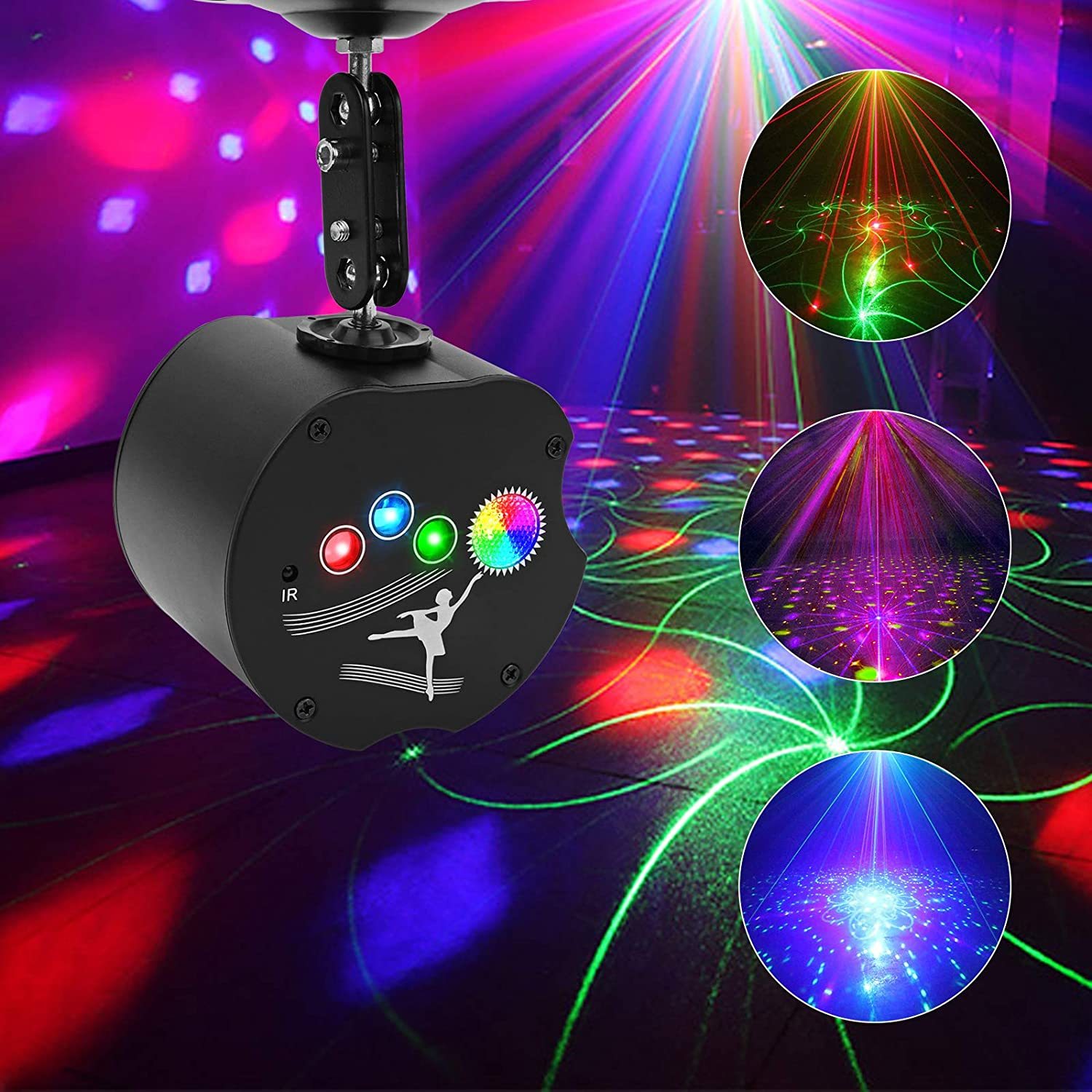 Private Model Mini Apple Shape 3 Lens Party Night Club Light RGB Laser LED Light Projector Stage Lights
