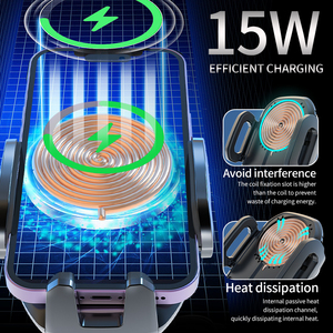 2024 <span class=keywords><strong>New</strong></span> Arrivals 15W Nhanh Chóng Sạc Sạc Không Dây Xe Người Giữ Điện Thoại Trọng Lực Không Khí Vent Xe Điện Thoại Núi - Product Image 6