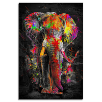 Cetakan Kertas Singa Abstrak Modern Giraffiti Art Deco untuk Seni Dinding Rumah Gambar HD Dekoratif Merek Yoofan
