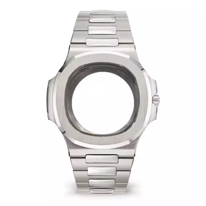 Vente en gros de boîtiers de montres personnalisés en acier inoxydable argenté de 40 mm, verre saphir, bracelet étanche, modèle 2067, 30 g - Product Image 1