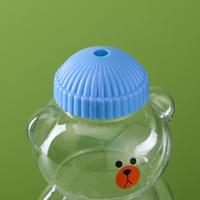 Bouteille d'eau en plastique personnalisée en forme d'ours en peluche de 300 ml et 500 ml, tasses à café et à jus mignonnes en forme de dessin animé pour le thé et le lait – Vente en gros