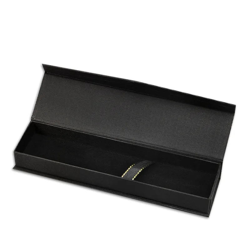 Großhandel Werbestift-Stiftbox individuelles Logo einfaches Design luxuriöse schwarze Schachtelbox für Geschenk-Stift