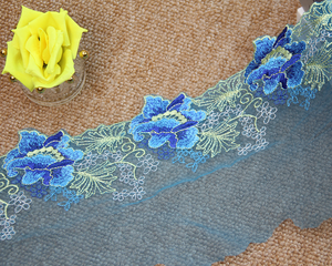 Sang trọng đính cườm Ren Vải đầy màu sắc thêu ren thời trang biên giới ren váy cưới ren vải chất lượng cao Hoa Ren - Product Image 4