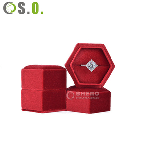 Hexagonal Velvet <b>Ring</b> Box Multiple Color Options for Jewelry <b>Storage</b> Gift and Retail Display In Boutiques Protection - Product Image 6