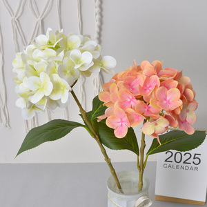 Fleurs artificielles d'hortensia Laixing en caoutchouc souple, imperméables, pour la décoration de la maison et de mariage, fleurs artificielles réalistes imprimées en 3D - Product Image 1