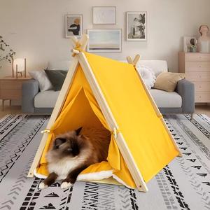 Tienda de campaña <span class=keywords><strong>tipi</strong></span> de madera moderna y lavable <span class=keywords><strong>para</strong></span> mascotas, portátil, duradera, ecológica, empaquetada en cartón, <span class=keywords><strong>casa</strong></span> <span class=keywords><strong>para</strong></span> <span class=keywords><strong>gatos</strong></span> y animales pequeños - Product Image 4