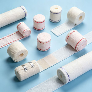 Bandage élastique médical en crêpe, haute élasticité, respirant, en coton et élasthanne, compression avec attaches métalliques, pour hôpital et premiers secours - Product Image 4
