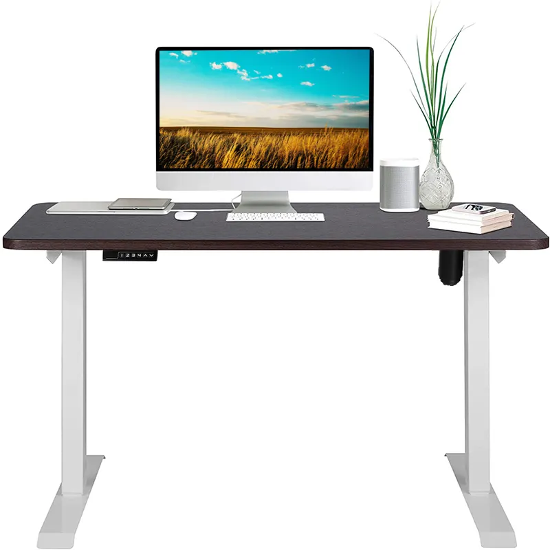 Computer Table Desk for Small Space Sit-stand Desk 2 Legs Adjustable Standing Desk For Cubicle