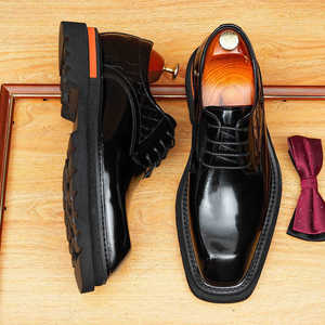 Comfortable and fashionable black brand platform business men's casual high-quality leather party shoes for men - Product Image 1