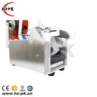 HZPK MT-50 Semi automatique en plastique rond bouteille en verre autocollant adhésif transparent pneumatique étiqueteuse avec codage