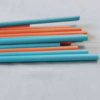 Pailles jetables écologiques colorées de 200 mm, rétractables, individuelles, longues, en lot de trois