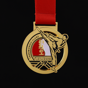 Hochwertige Maßgefertigte Zinklegierung Druckguss Soft-Emaille Farbige Taekwondo Gold-, Silber- und Bronze-Medaillen - Product Image 5