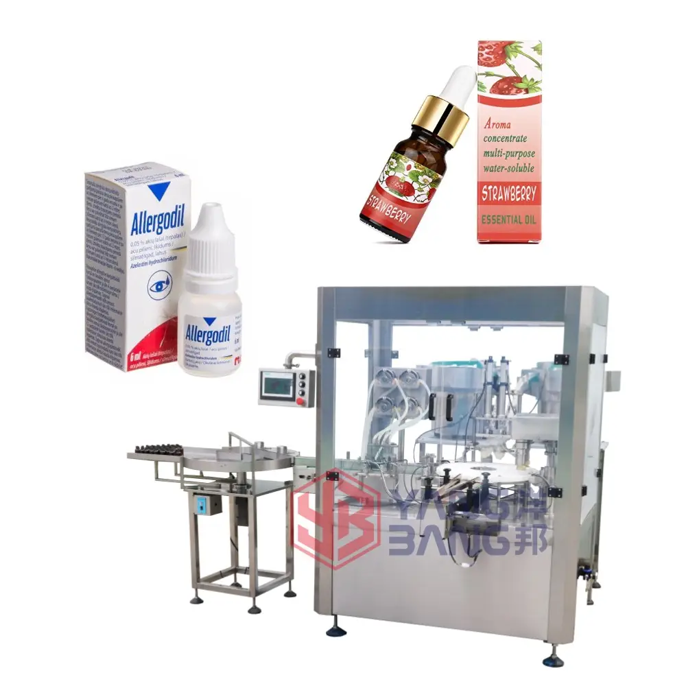 Máquina de enchimento de líquido de bancada, máquina de enchimento de líquido de óleo essencial automático com transporte superior, YB-Y4
