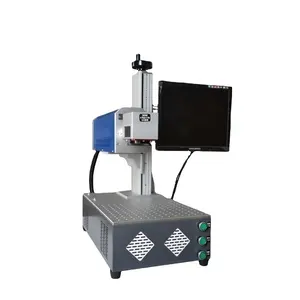 Hanniu benchtop mesin tanda laser serat MOPA 30W, dengan komputer meja serat Laser penanda Logo untuk ML-20 logam