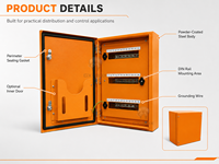Armoire électrique murale en acier orange, coffret de distribution verrouillable, boîte de jonction de terminaux