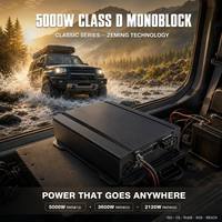 Amplificateur de subwoofer de compétition Zeming Audio 5000W Monoblock Classe D, amplificateur de voiture 1 canal DSP