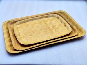 Tazón Cuadrado de Bambú Tejido Ecológico de 12*16 Pulgadas (30*40 cm), Color Natural, Estilo Novedoso, para Uso en el Hogar y Restaurantes - Product Image 2