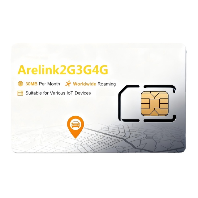 Global IoT SIM Card for GPS Tracker, 4G/3G/2G with GLONASS & LBS, 30MB/Month Data for 1 Year Roaming - Asset & Fleet Tracking