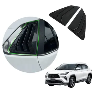 ABS Carbon Fiber Car Accessories Exterior Car Rear Window Side Triangle Corner Cover Decoration Trim For TOYOTA Yaris cross 2024