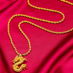 <span class=keywords><strong>Collana</strong></span> di rame placcata <span class=keywords><strong>oro</strong></span> giallo alla moda con motivo a catena girocollo di moda da uomo con motivo animale regalo - Product Image 5