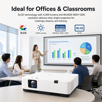 Projecteur d'éducation et d'affaires PT-XZ431C 4300 Lumens WUXGA 3LCD avec zoom 1,66x pour salle de conférence, salle de classe, formation