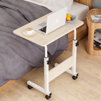 Bureau mobile pour ordinateur portable à hauteur réglable avec roulettes, table d'appoint portable pour lit, chariot roulant gain de place pour la maison