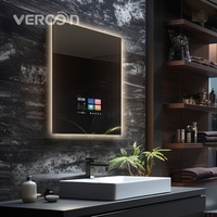 Vercon-Espejo inteligente Grace para baño, aplicación de cepillo de dientes, Android, iluminación LED, Ai, Bluetooth, altavoces Premium, wifi, Spotify, Youtube
