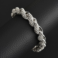 Nouveau Collier Tressé Massif en Alliage de Zinc avec Incrustation de Diamants, Style Hip-hop Européen et Américain, pour Hommes, Tendance et Audacieux, Collection 2025, Idéal pour l'Export