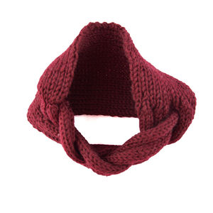 Q547 Bandeaux d'hiver pour fille en tricot avec grand nœud et motif arêtes de poisson, chauds, en crochet, élastiques, faits à la main, style turban, large, couvre-chef, bandanas - Product Image 5