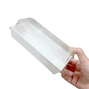 Accetta scatola personalizzata con coperchio trasparente scatola per Hot Dog vassoio di carta carta Kraft imballaggi per alimenti imballaggi per alimenti e bevande usa e getta