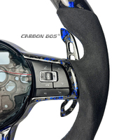 Blaues Geschmiedetes Carbon-Faser-Wildleder LED Angepasstes Sport-Lenkrad Geeignet für Perforierten MK6 GOLF JETTA