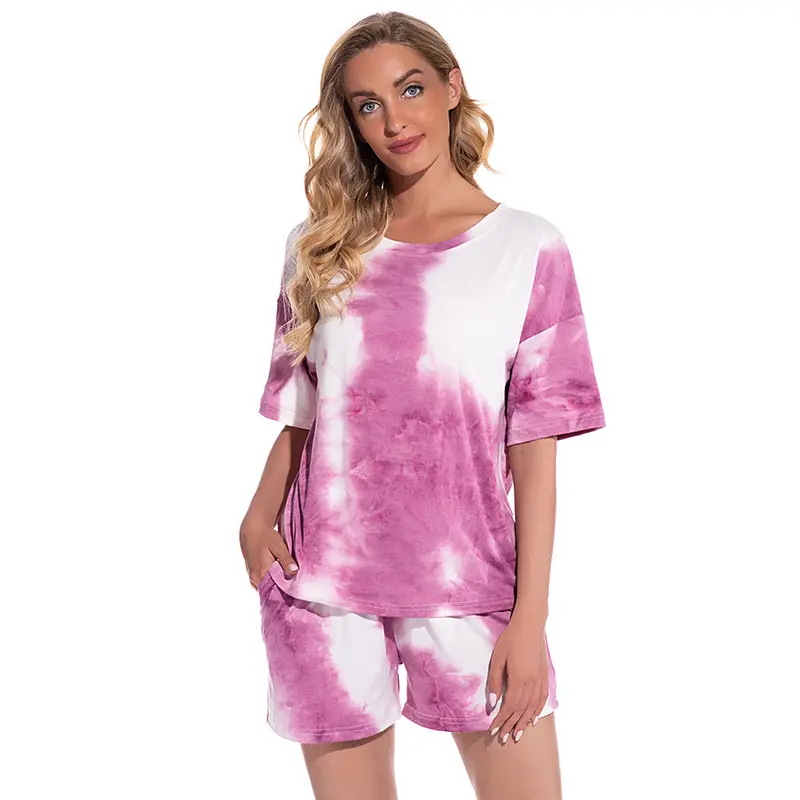 2023 Summer Women'S Pajamas Nighty Designs Cotton Jacquard Two-Piece Set Home Sleepwear Cotton Pajama Set