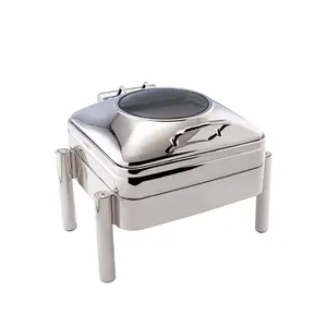 Baru Kualitas Tinggi Pabrik Grosir Prire Stainless Steel Peralatan Prasmanan Chafing Dish Pemanasan Makanan Prasmanan Chafing Dish