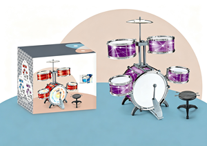 <b>Plastic</b> Rock Jazz <b>Drum</b> Set for Toddlers, Water-Resistant <b>Drum</b> Heads, with Light, Good Gift for Birthday, Children's Day - Product Image 3