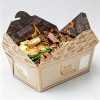 Emballage jetable pour la restauration rapide : Boîte à emporter en papier kraft pour poulet frit, sushis, burgers, avec impression personnalisée pour restaurant